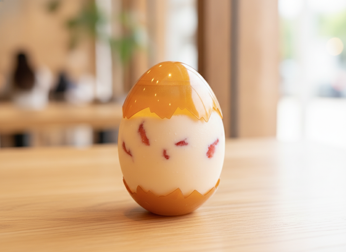 のむプリン／卵殻に注いだ、なめらか濃厚プリン